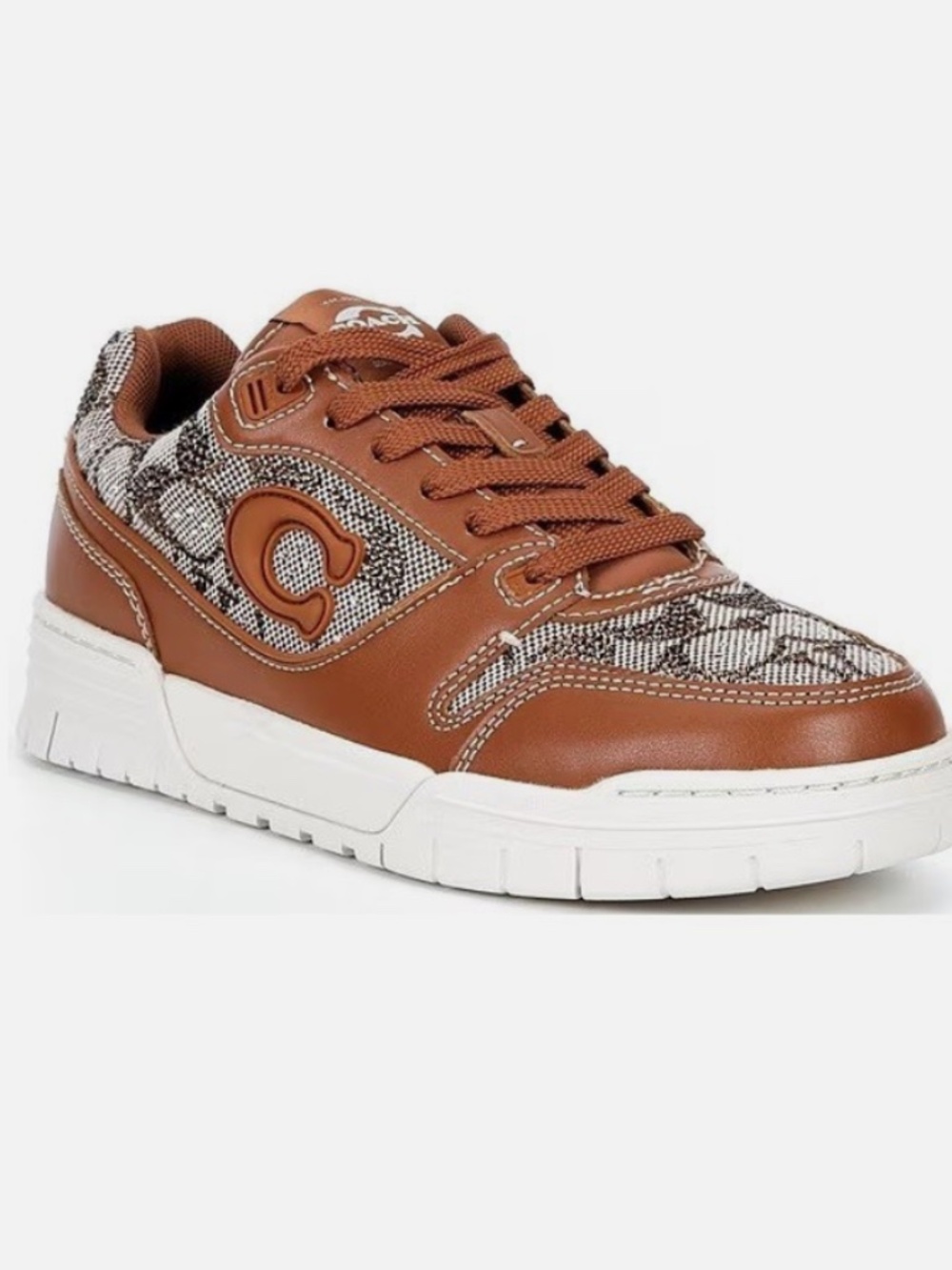 NWT COACH Woman Soho Sneaker Crystal Signature Leather/Jacquard Burnished Amber